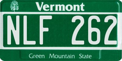 VT license plate NLF262