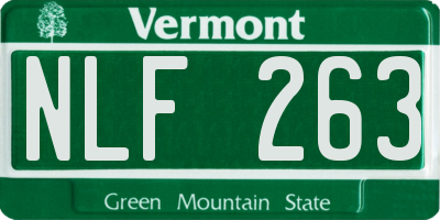 VT license plate NLF263