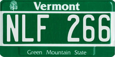 VT license plate NLF266