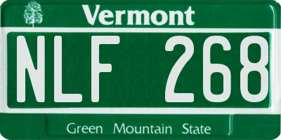 VT license plate NLF268