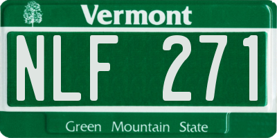 VT license plate NLF271