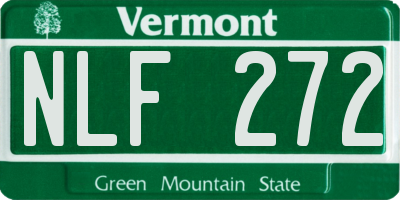 VT license plate NLF272