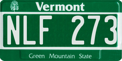 VT license plate NLF273
