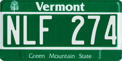 VT license plate NLF274