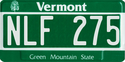 VT license plate NLF275