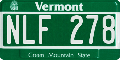 VT license plate NLF278