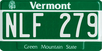 VT license plate NLF279