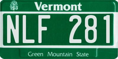 VT license plate NLF281