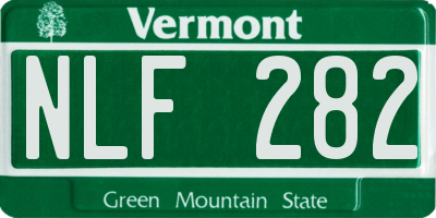 VT license plate NLF282