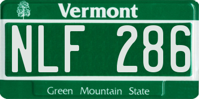 VT license plate NLF286