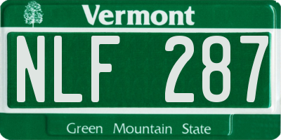 VT license plate NLF287