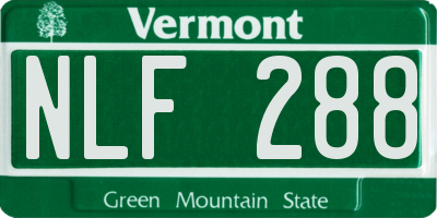 VT license plate NLF288