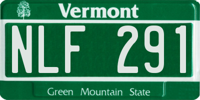 VT license plate NLF291