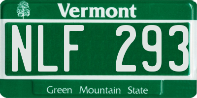 VT license plate NLF293