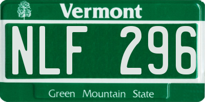 VT license plate NLF296