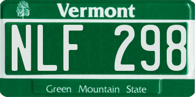 VT license plate NLF298