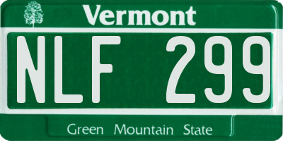 VT license plate NLF299
