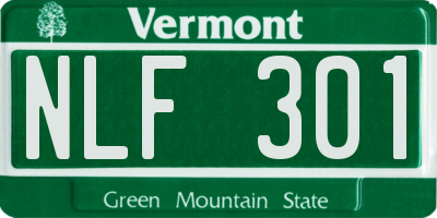 VT license plate NLF301