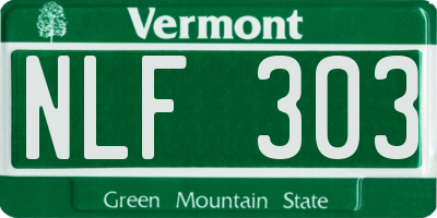 VT license plate NLF303