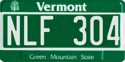 VT license plate NLF304