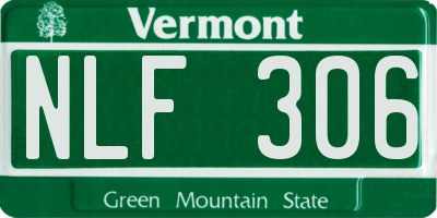 VT license plate NLF306