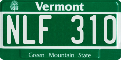 VT license plate NLF310