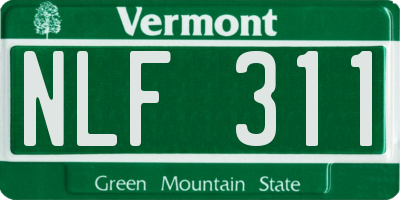 VT license plate NLF311