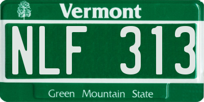 VT license plate NLF313