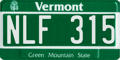 VT license plate NLF315