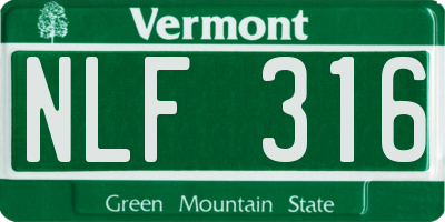 VT license plate NLF316