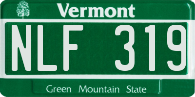VT license plate NLF319