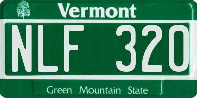 VT license plate NLF320