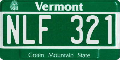 VT license plate NLF321