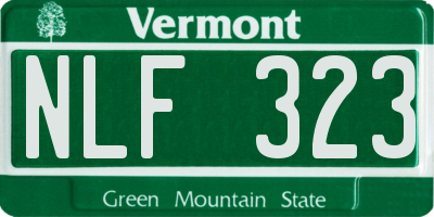 VT license plate NLF323