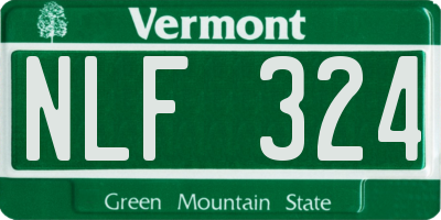 VT license plate NLF324