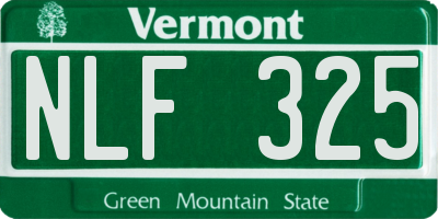VT license plate NLF325
