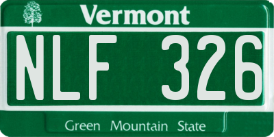VT license plate NLF326