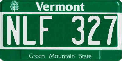 VT license plate NLF327