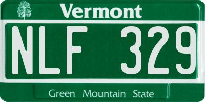 VT license plate NLF329