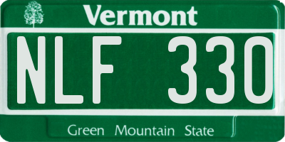 VT license plate NLF330