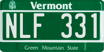 VT license plate NLF331