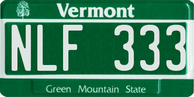 VT license plate NLF333