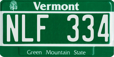 VT license plate NLF334