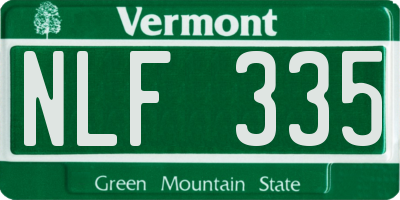 VT license plate NLF335