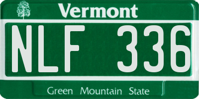 VT license plate NLF336