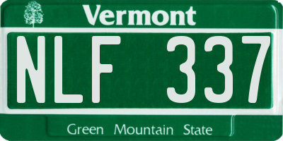 VT license plate NLF337