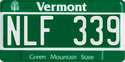 VT license plate NLF339