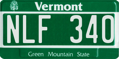 VT license plate NLF340