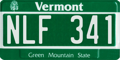 VT license plate NLF341