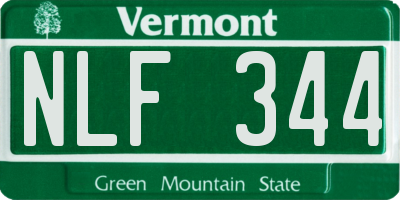 VT license plate NLF344